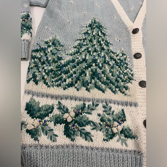 VTG Marisa Christina Christmas Collection 1996 Oversized Ugly Cardigan 0X Tree - Picture 14 of 16
